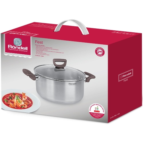 Кастрюля Rondell RDS-1323 Fest с/кр 24 см 4,8 л