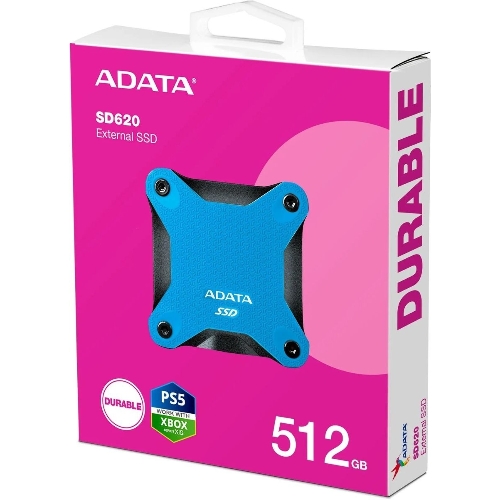 Внешний SSD A-DATA External SD620, 512Gb, USB 3.2, R/W -550/500 MB/s синий