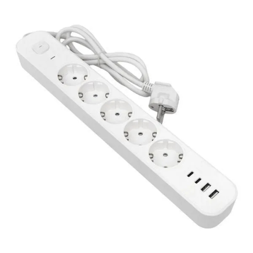 Удлинитель EKF UBA-LUX-515-TC 5х1.5 м IP20 2USB 2.4А+2type-C LUX 1.5 кв.мм