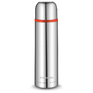 Термос для напитков Starwind 10-500 0.5 л, серебристый/красный, картонная коробка