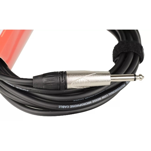 Кабель гитарный FORCE FGC-09/4.5L1/4" TS Jack - 1/4" TS Jack угловой, высококачественный, малошумящий с проводниками из безкислородной меди OFC, диаметр 6 мм, профессиональные металлические разъемы, длина 4,5 м