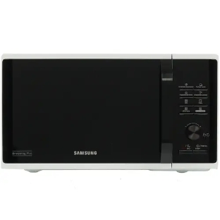 Микроволновая печь Samsung MG23K3515AW/BW белый/черный, 23 л, 800 Вт, переключатели - кнопки, поворотный механизм