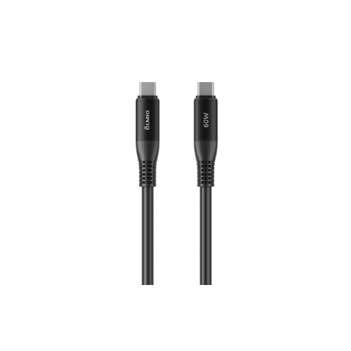 Кабель OLMIO SHIELD, Type-C - Type-C, 60W 3A, 1.2м, черный