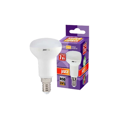 Лампа светодиодная JazzWay PLED-SP R50 7Вт 3000К теплый белый E14 540лм 230В
