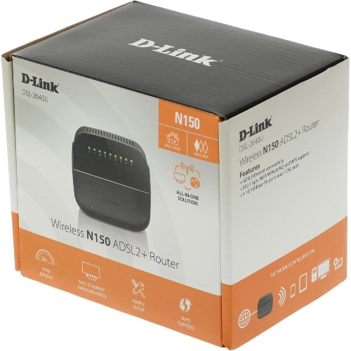 Роутер беспроводной D-Link DSL-2640U/R1A ADSL2+ черный (Annex A)
