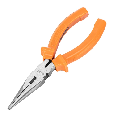 Длинногубцы Sparta Classic, 160 мм, прямые шлифованные, пластмассовые рукоятки
