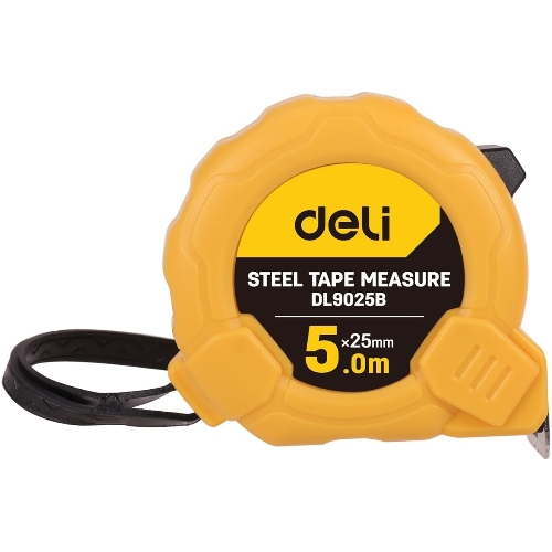 Рулетка Deli DL9025B 5мx25мм Метрическая. Корпус ударопрочный.