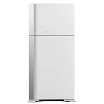Холодильник Hitachi R-VG660PUC7-1 GPW белый стекло двухкамерный инвертер 405/145л морозилка сверху No Frost