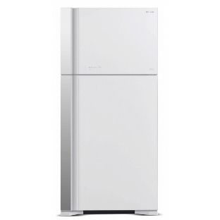 Холодильник Hitachi R-VG660PUC7-1 GPW белый стекло двухкамерный инвертер 405/145л морозилка сверху No Frost