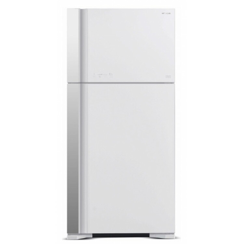 Холодильник Hitachi R-VG660PUC7-1 GPW белый стекло двухкамерный инвертер 405/145л морозилка сверху No Frost