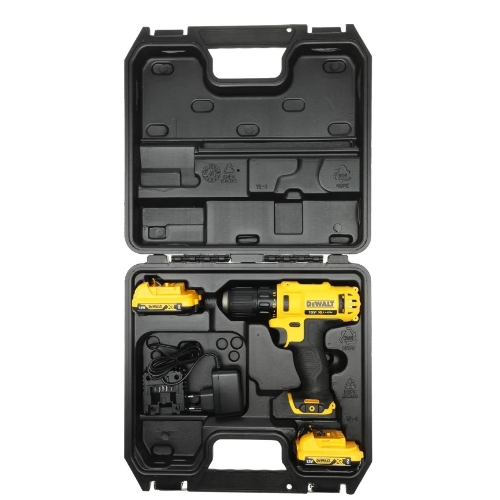 Дрель-шуруповерт DeWalt DCD710D2-QW, 10,8 В, 2 Ач, 24 Нм, щеточный