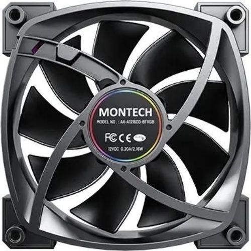 Вентилятор для корпуса Montech AX120 ARGb 120х120x25 черный 4-pin 27дБ (AX120 PWM BLACK) Ret