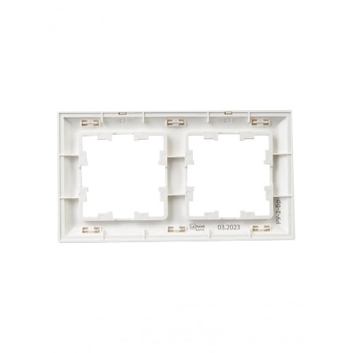 Рамка 2-местная IEK BRITE РУ-2-Бр DECOR 3D-форма белый/белый