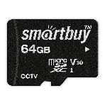 Флеш карта Smartbuy (SB64GbSDCCTV) micro SDXC 064Gb cl10 U3 V30 + адаптер