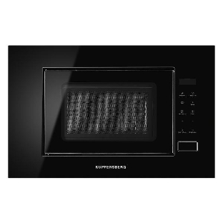 Встраиваемая микроволновая печь Kuppersberg HMW 620 B, объем 20 л, мощность 700 Вт, поворотный стол, High-Tech, 9 автоматических программ, гриль, сенсорное управление, черный