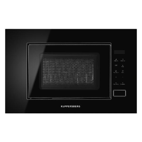 Встраиваемая микроволновая печь Kuppersberg HMW 620 B, объем 20 л, мощность 700 Вт, поворотный стол, High-Tech, 9 автоматических программ, гриль, сенсорное управление, черный