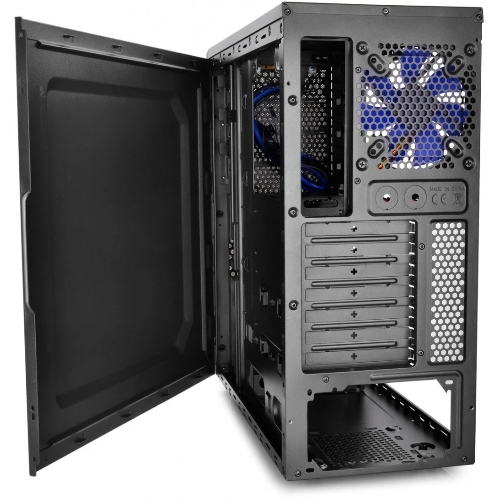 Компьютерный корпус Deepcool TESSERACT BF (DP-CCATX-TSRBFBK), без БП, черно-синий, ATX, видеокарта до 310мм, высота кулера для процессора до 165мм, 7 слотов расширения, 2 отсека 5.25