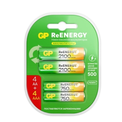 Аккумулятор GP 210AAHC АА+75AAAHC AAA NiMH 2000mAh (4шт)