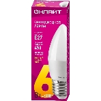 Лампа светодиодная ОНЛАЙТ 71630 OLL-C37-6-230-2.7K-E27-FR 6Вт свеча 2700К теплый белый E27 450лм 176-264В