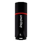 Флешка USB Smartbuy Crown black (SB8GbCRW-K), 8 Gb, USB 2.0, R/W 15/5, черный/красный