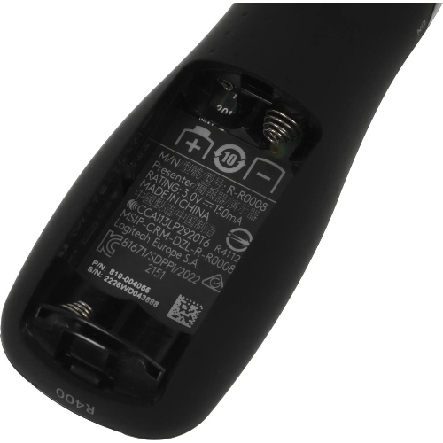 Презентер беспроводной Logitech R400 черный, радиоканал, USB, кнопки - 5