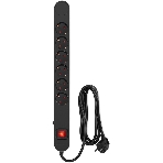 Сетевой фильтр Ippon NF-EU-1.8-10 1.8 м, 6 розеток, черный, коробка