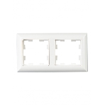 Рамка 2-местная IEK BRITE РУ-2-Бр DECOR 3D-форма белый/белый