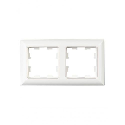 Рамка 2-местная IEK BRITE РУ-2-Бр DECOR 3D-форма белый/белый