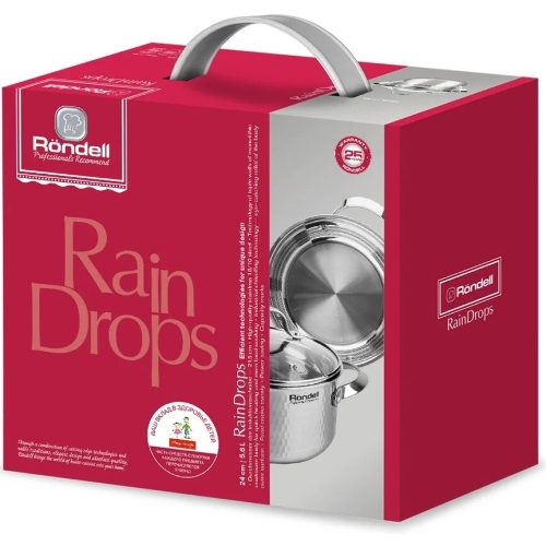 Кастрюля Rondell RainDrops RDS-1295 с/кр 24 см 5,6 л