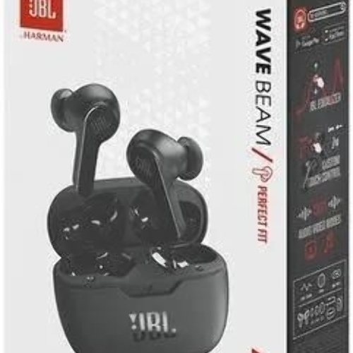Наушники TWS JBL Wave Beam черный, внутриканальные, Bluetooth, быстрая зарядка, до 8 ч