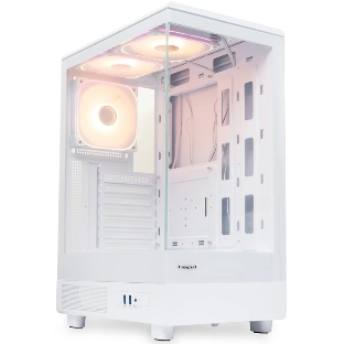 Компьютерный корпус HSPD F510, Panoramic Mid Tower, белый, TG, 0.5 SPCC, 3x120мм ARGB ATX, mATX, mITX 180/280/160мм 1x2.5