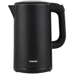 Чайник электрический Centek CT-0020 черный металл 1.7 л, 2200 Вт, бесшовная колба, двойные стенки