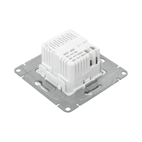 Розетка 2-м СП Эпика USB-C механизм бел. EKF UP1-SOW-2USBC