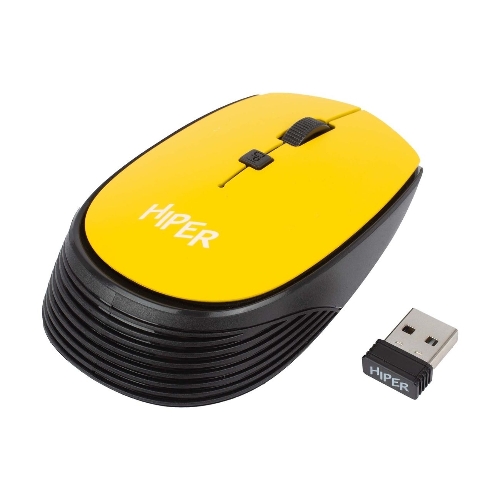 Мышь беспроводная HIPER HOMW-085 желтый, 1600 dpi, радиоканал, USB, кнопки - 4