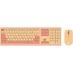 Комплект клавиатура + мышь Acer OCC205 беспроводной USB, 1200 dpi, розовый/бежевый