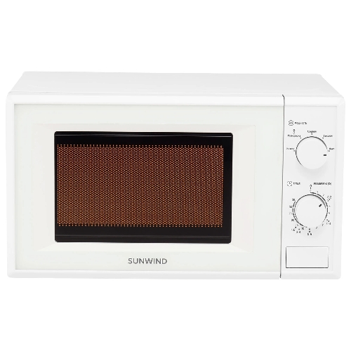 Микроволновая печь SunWind SUN-MW051 белый, 20 л, 700 Вт, переключатели - поворотный механизм