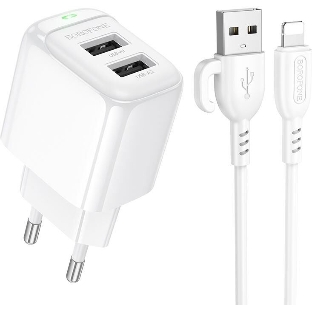 Сетевое зарядное устройство BOROFONE (6941991113758) BAS41Ai 2USB 2.0A для Lightning 8-pin
