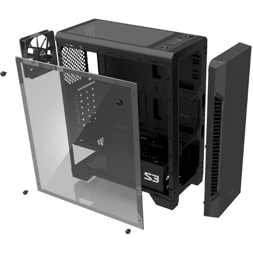 Компьютерный корпус Zalman S3 черный без БП ATX 2x120мм 2xUSB 2.0 1xUSB 3.0 audio bott PSU