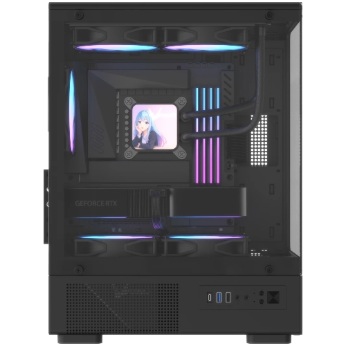Корпус Formula Crystal Z1CM Plus AR v2 черный без БП mATX 5x120мм 1xUSB3.0 audio bott PSU