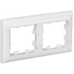 Рамка 2-местная IEK BRITE РУ-2-Бр DECOR 3D-форма белый/белый