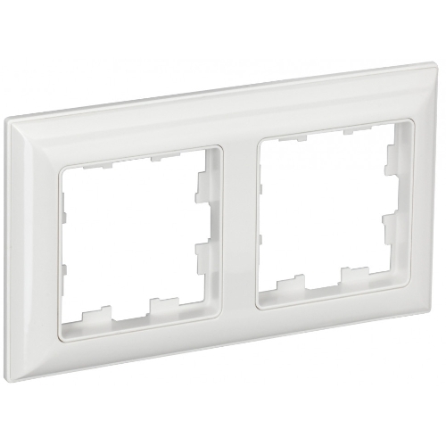 Рамка 2-местная IEK BRITE РУ-2-Бр DECOR 3D-форма белый/белый
