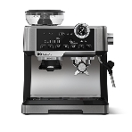Кофеварка рожковая BQ CM5002 серебристый/черный, исп. кофе - зерновой/молотый, 2,8 л, 2400 Вт, 19 бар