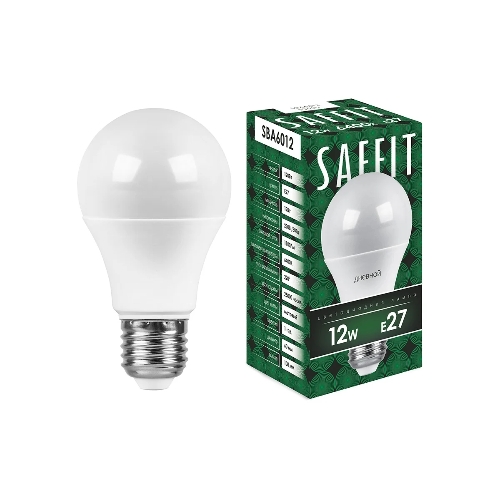 Лампа светодиодная SAFFIT SBA6012 (55009) 12Вт Е27 дневной