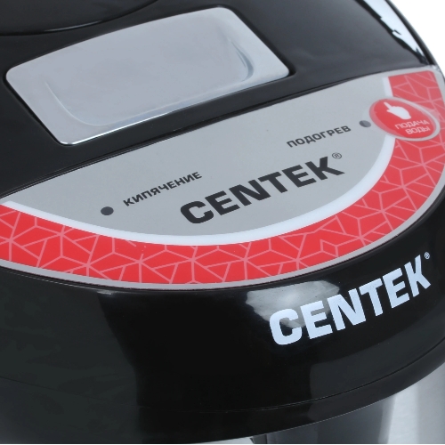 Термопот Centek CT-0082 черный, 5л, 750 Вт, 3 способа подачи воды, корпус из нержавеющей стали
