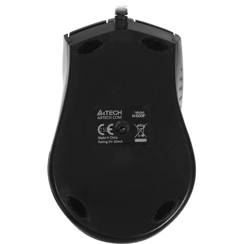 Мышь проводная A4Tech N-500F серый глянец/черный, 1200 dpi, USB, кнопки - 4