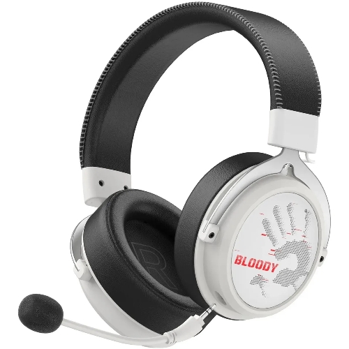 Гарнитура Bloody MR590 Sports Red белый/чёрный, беспроводная + проводная, Bluetooth, до 35 ч