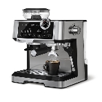 Кофеварка рожковая BQ CM5002 серебристый/черный, исп. кофе - зерновой/молотый, 2,8 л, 2400 Вт, 19 бар