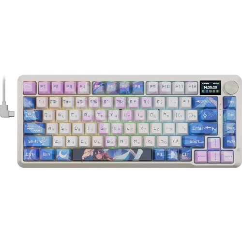 Клавиатура Redragon Flekact Pro гибридная, USB Type-A, Bluetooth, радиоканал, фиолетовый