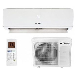 Кондиционер сплит-система Neoclima NS/NU-HAX07R 7000 BTU, 22 м², 26/40 дБ, охлаждение, обогрев, осушение, белый
