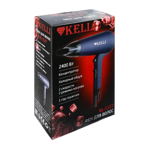 Фен Kelli KL-1127 синий/черный, 2400 Вт